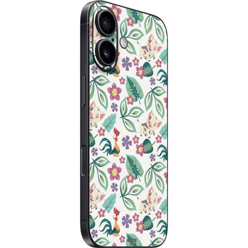 Disney Princess Moana Pua and Heihei Pattern iPhone 16 Plus Skin